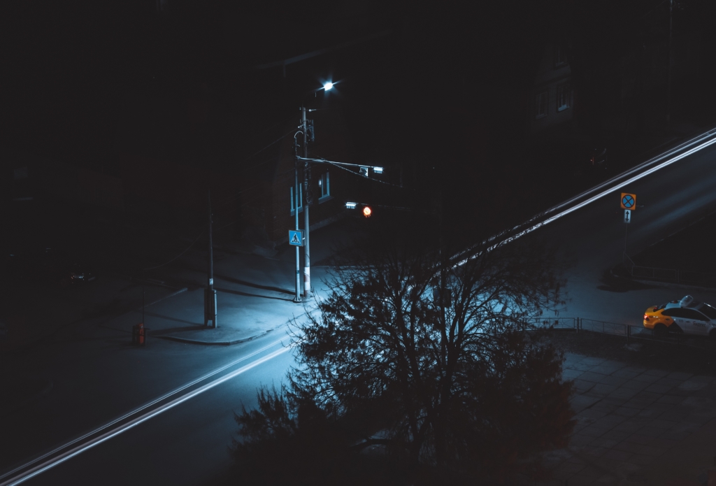 Traffic light on night time
