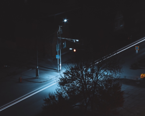 Traffic light on night time